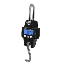 (Black) 300kg Bluetooth-compatible Crane Scale Rechargeable Portable Hanging Industrial Hook Scales Stainless Steel w/ Bluetooth 4.0