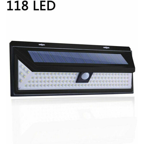 Ηλιακός λαμπτήρας 118 LED με ανιχνευτή κίνησης PIR 1000 lumens αδιάβροχος IP65 για κήπο VHV
