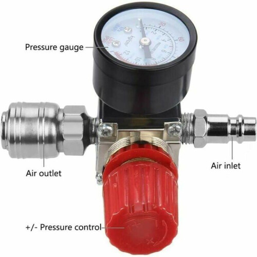 Ρυθμιστής πίεσης αέρα 3 κατευθύνσεων 175 PSI 12 Bar μανόμετρο για συμπιεστή VHV 2