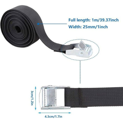 Σετ 4 ιμάντων καστάνιας 25 cm x 1 m για VHV μοτοσικλέτας και αυτοκινήτου 1