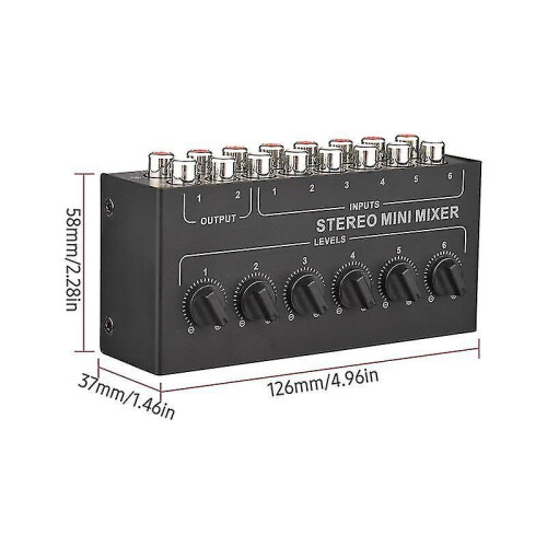 Cx600 Mini 6 Chl Passive Mixer Portable O Mixer 6 In 2 Out Distributor Vo