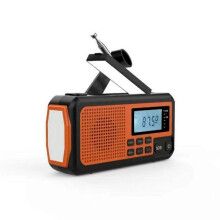 (Orange) 373BT Multifunctional Outdoor Emergency Hand Crank AM / FM Solar Radio Power Bank, EU Version