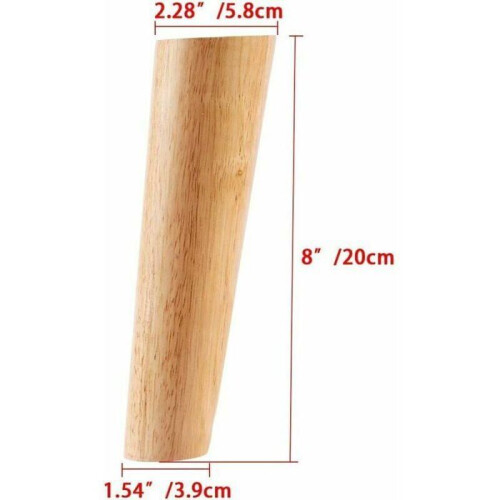 Σετ 4 ποδιών επίπλων από μασίφ ξύλο, 20 cm, κεκλιμένα πόδια για καναπέ, συρταριέρα 2