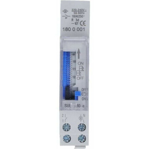 Μηχανικός χρονοδιακόπτης AC 220-240V 24 ώρες 15 λεπτά 96 τμημάτων για λάμπες, λέβητες, 2