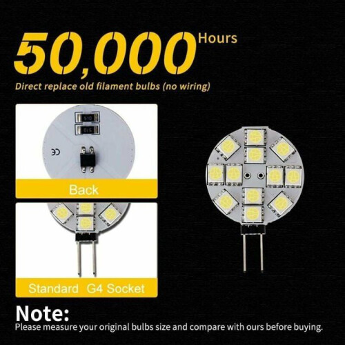10 τεμάχια λάμπες LED G4 DC 12V χωρίς ρύθμιση έντασης 6000K λευκό 20W για κουζίνα, 2