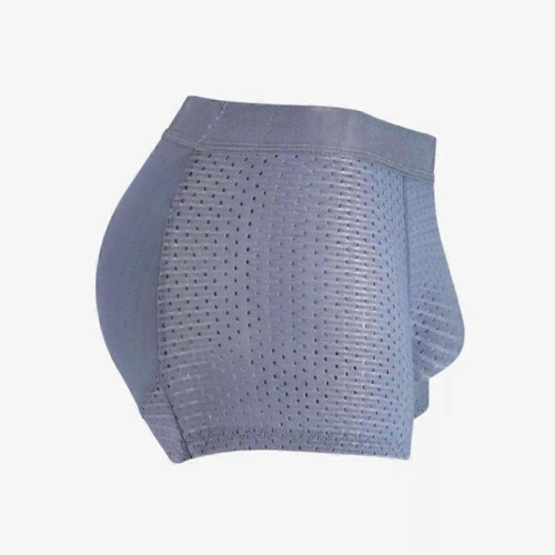 (L,Dark Blue)Men's Hip-Lifting Boxer Briefs Hip, Men's Butt Padded Underwear Mesh Boxers