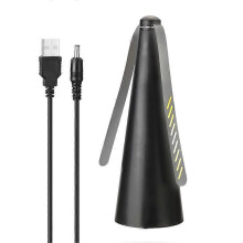 (Black) Outdoor Kitchen Fly Repellent Fan Food Protector Fly Destroyer USB and Battery Power Supply