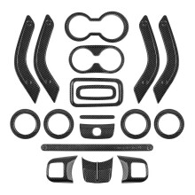 ( Fiber 18pcs) Car Rat Steering Wheel Center Console Outlet Trim for Jk