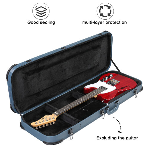 Electric Guitar Hard Case w/ Protective Sleeve For ST TL Burning Fire 170 Style