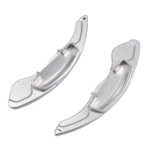 2pcs Silver Steering Wheel Shift Paddle Shifter Extens For-