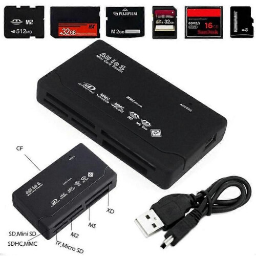 Memory Card Reader All in One 1 USB Adapter SD SDHC Mini Micro M2 MMC XD CF MS 2