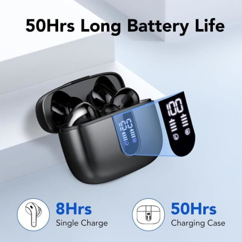 Ασύρματα ακουστικά Bluetooth, ακουστικά Bluetooth 5.3, 4 μικρόφωνα ENC για μείωση 1