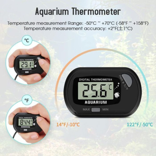 Ψηφιακό θερμόμετρο ενυδρείου LCD με βεντούζες και αδιάβροχο αισθητήρα 2
