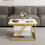 (white) Vintage Style Wooden Top Coffee Table 5