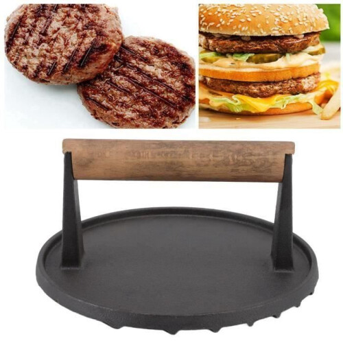 Πρέσα για χάμπουργκερ - VHV - Χυτοσίδηρος - 1,3 kg - Ισορροπημένη Διανομή - Μαύρο 1