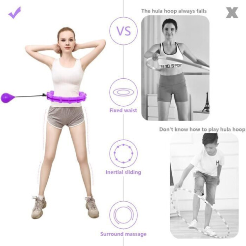 Hula Hoop Fitness για απώλεια βάρους, με αιχμές μασάζ και 24 ρυθμιζόμενα 1