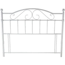 Freestanding White 3ft Single Metal Headboard With a Gentle Curved Top