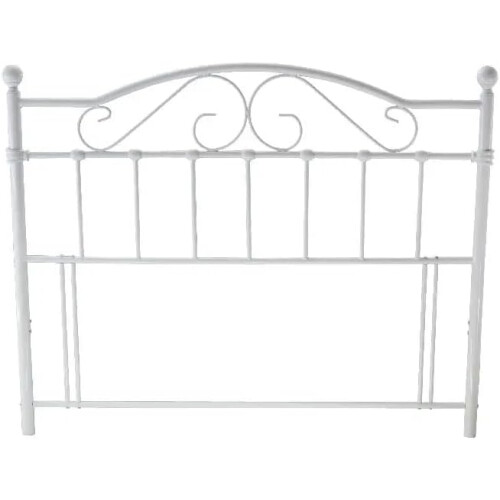 Freestanding White 3ft Single Metal Headboard With a Gentle Curved Top