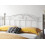 Freestanding White 4ft Small Double Metal Headboard With a Curved Top 3