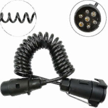 7 Pin 2m Trailer Extension Cable Coiled Extension Cable Trailer Extender Wiring Plug Caravan Spring Cable Plugs Truck Motorhome Tractor Car Bike Carri