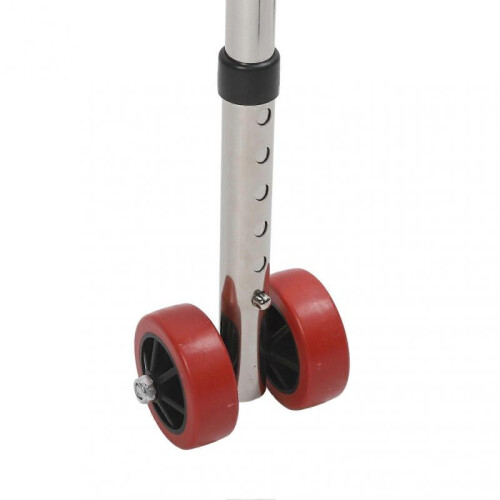2 Pcs Walker Wheel Leg 6 Gear Height Adjustment Stainless Steel Plastic Rollator Replacement Wheels 1