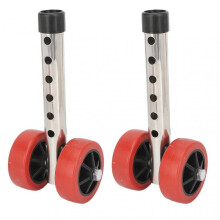 2 Pcs Walker Wheel Leg 6 Gear Height Adjustment Stainless Steel Plastic Rollator Replacement Wheels