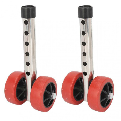 2 Pcs Walker Wheel Leg 6 Gear Height Adjustment Stainless Steel Plastic Rollator Replacement Wheels
