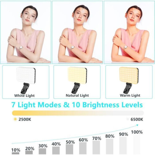 Φως selfie – NOBRAND – Επαναφορτιζόμενη μπαταρία 2200 mAh – 7 λειτουργίες φωτισμού – 60 LED 1