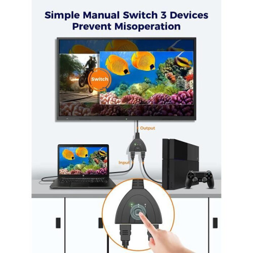 Διακόπτης HDMI – LECOO – 3 σε 1 – 4K – Full HD 1080p – Σύνδεση και λειτουργία 1