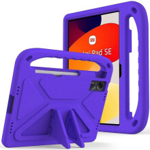 (Xiaomi Redmi Pad SE, Purple) For Xiaomi Redmi Pad SE Case Hand Grip Anti-drop EVA Tablet Kickstand Cover