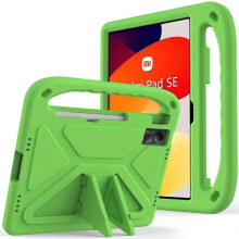 (Xiaomi Redmi Pad SE, Green) For Xiaomi Redmi Pad SE Case Hand Grip Anti-drop EVA Tablet Kickstand Cover