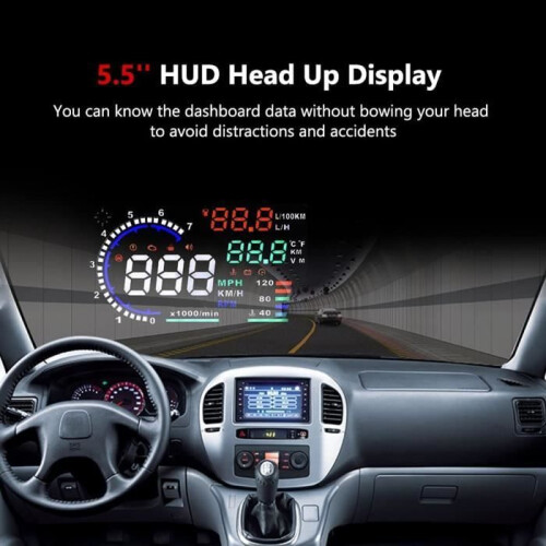 Ταχύμετρο HUD για αυτοκίνητα, οθόνη GPS 5,5 ιντσών στο Head-Up, πολύχρωμο ταχύμετρο 1