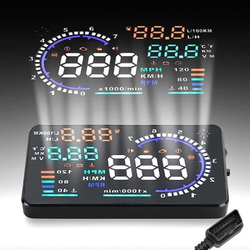 Ταχύμετρο HUD για αυτοκίνητα, οθόνη GPS 5,5 ιντσών στο Head-Up, πολύχρωμο ταχύμετρο