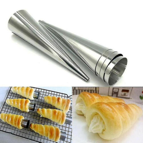 12pcs Pastry Cream Horn Cone Shaped Bread Cake Mould Baking Tool Set