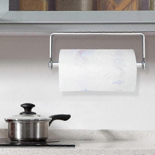 Kitchen Roll Holder No Drilling, Kitchen Paper Holder Wall Mounted Paper Roll Holder Storage Organizer - Aluminum Material (Kitchen Roll Holder 1) 1