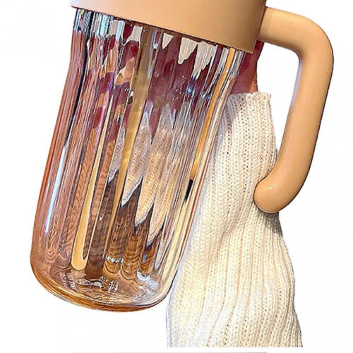Plastic Water Bottle Large Capacity Transparent Portable Handle Coffee Mug Water Cup for Home Office 920ml 1