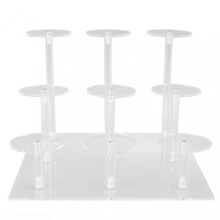 Display Riser Shelf Clear Acrylic Cake Stand Multifunctional for Cupcakes Jewelry Cosmetics Christmas Ornaments