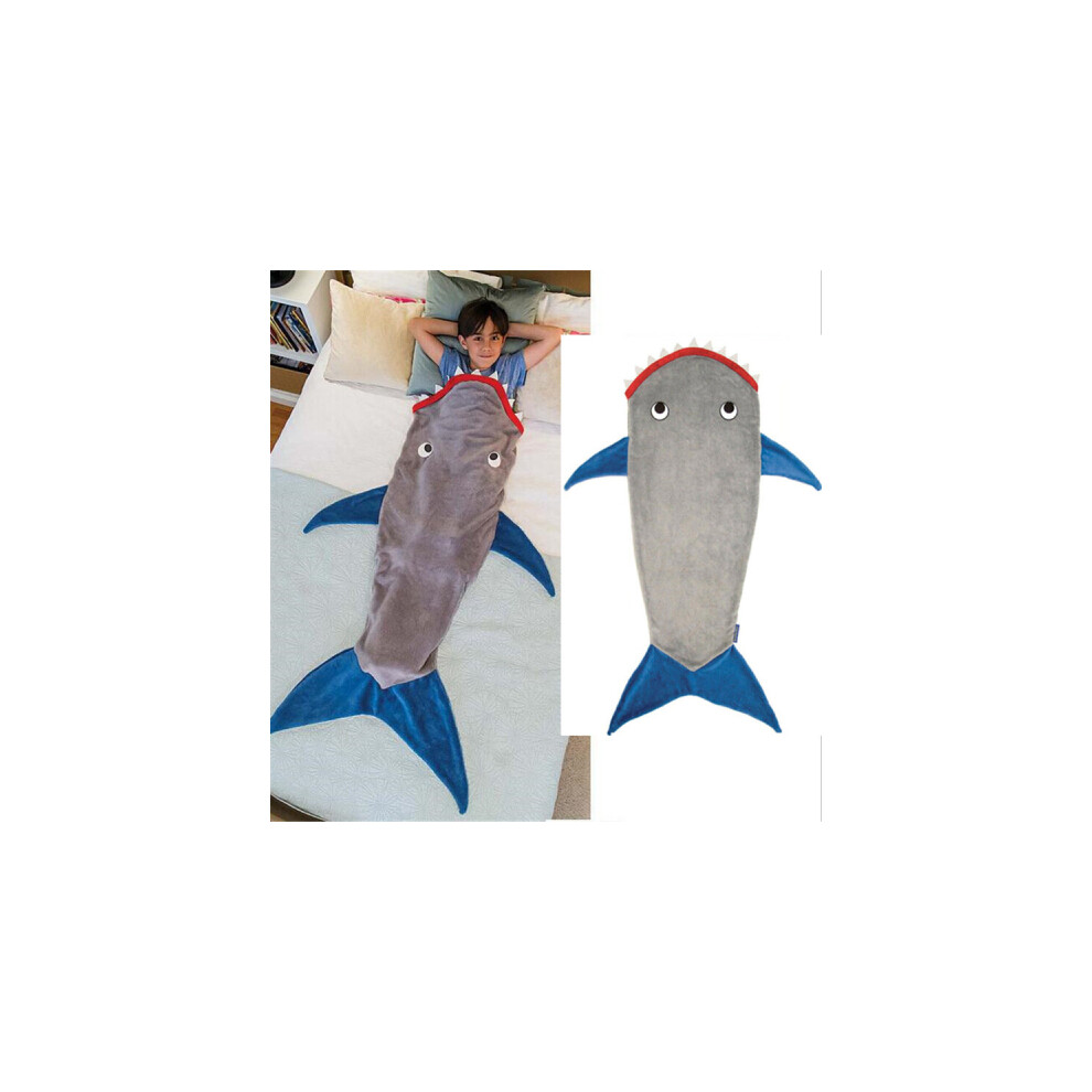 (Blue Shark:140*50CM) Shark or Mermaid Design Blanket for Kids-image-OPC-PHXZ5S2-NEW
