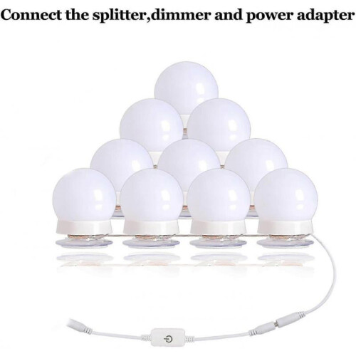 Led Makeup Light Kit - White Dimmable 10 Lights 2