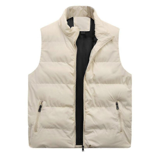 (S, Khaki) Mens Lightweight Packable Puffer Down Vest Sleeveless Quilted Jacket Coat Best Gift