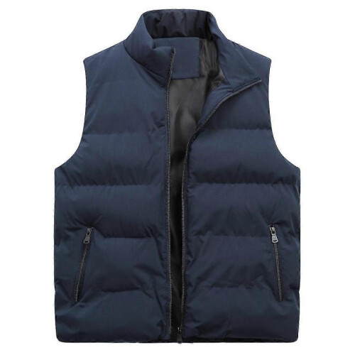 (S, Dark Blue) Mens Lightweight Packable Puffer Down Vest Sleeveless Quilted Jacket Coat Best Gift