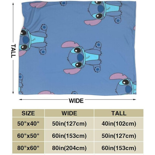 (150*200CM) Cartoon Stitch Blanket Oversized Warm Soft Flannel Anti-pilling 2