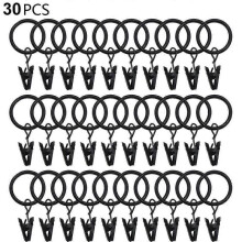 30 Pcs Curtain Rings with Clips, Strong Drapery Clips Hooks On Tension fiis Best Gift