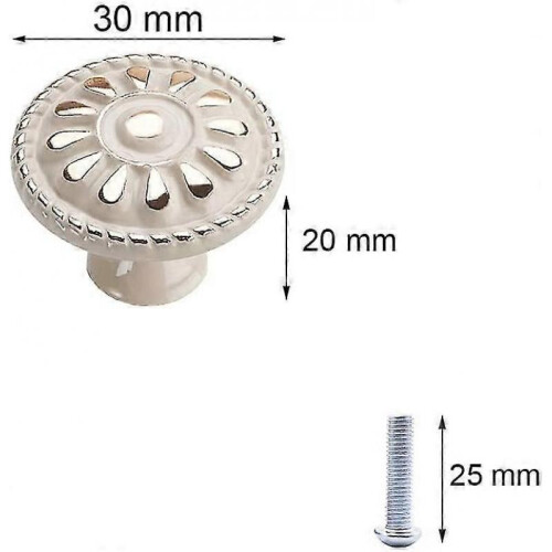 Cabinet Knob 8 Pieces Round Drawer Pull Handle Cabinet Knobs Drawer Knob Cabinet Handle Kitchen Drawer Cabinet Door Knobs White Vintage Cabinet Knob B 2