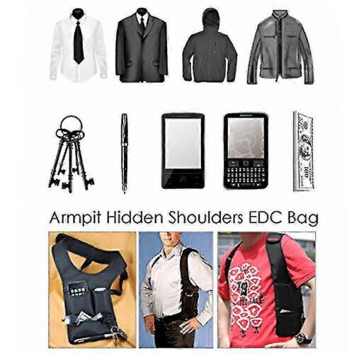 Multifunction Men's Armpit Hidden Underarm Shoulder Bag Pouch (black) 2