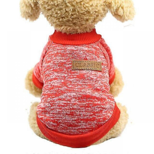 (XS, Light Red) Warm Dog Clothes Puppy Sweater