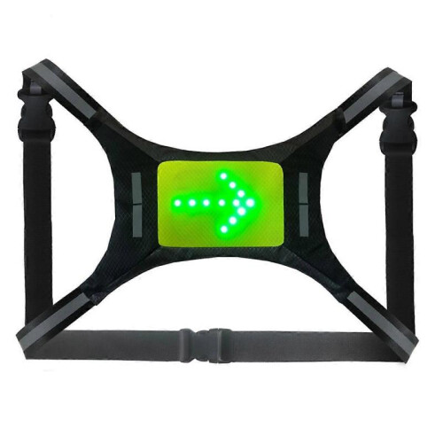LED Reflective Vest USB Rechargeable Remote Control Turn Signal Light Vest Bicycle Warning Vest for 1