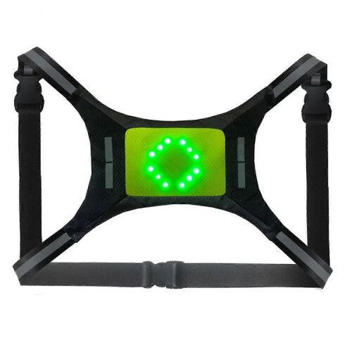 LED Reflective Vest USB Rechargeable Remote Control Turn Signal Light Vest Bicycle Warning Vest for 2