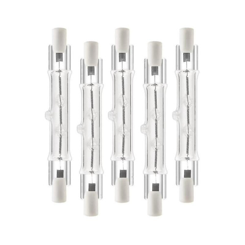 5 Pack R7s 118mm 300w 230v,r7s Halogen Linear Light Bulb, Dimmable Halogen Lamp for Construction Wo