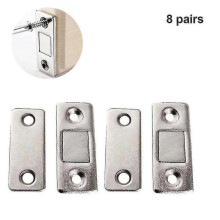 (Silver) 8 Pcs Ultra-thin Invisible Magnetic Door Stoppers, Drawer Magnet Catch Best Gift